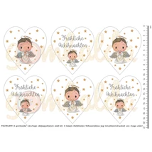 Mintás barkácsfilc - német feliratos cuki fiú angyalka - duci szív Mintás barkácsfilc - német feliratos cuki fiú angyalka - duci szív