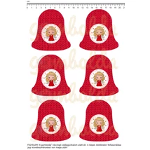 Mintás barkácsfilc - cuki angyalka piros - harang