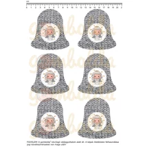 Mintás barkácsfilc - cuki angyalka szürke - harang Mintás barkácsfilc - cuki angyalka szürke - harang