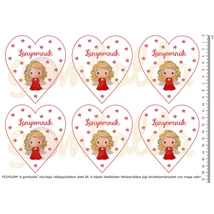 Mintás barkácsfilc - cuki angyalka piros - lányomnak