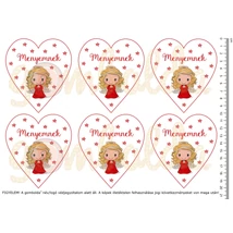 Mintás barkácsfilc - cuki angyalka piros - menyemnek