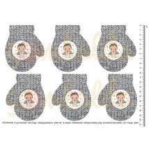 Mintás barkácsfilc - cuki fiú angyalka - kesztyű