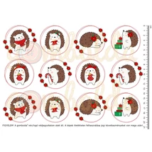 Mintás barkácsfilc - cuki sünik karácsonyi körökben