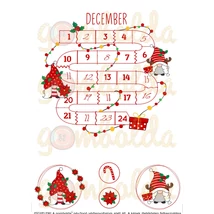 Mintás barkácsfilc - cuki manók - adventi visszaszámláló Mintás barkácsfilc - cuki manók - adventi visszaszámláló