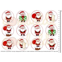 Mintás barkácsfilc - cuki mikulások - kör