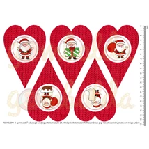 Mintás barkácsfilc - cuki mikulások - kötött szívekben