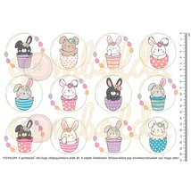 Mintás barkácsfilc - cuki nyuszik - húsvét