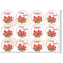 Mintás barkácsfilc - tulipános Danke! - koszorúk