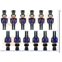 Mintás barkácsfilc - diótörő - kék - 6 pár