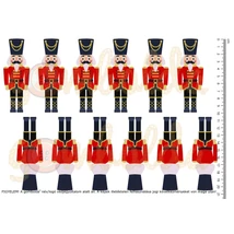 Mintás barkácsfilc - diótörő - piros - 6 pár