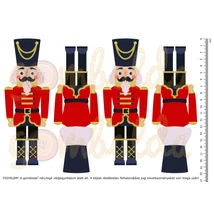 Mintás barkácsfilc - diótörő - piros - 2 pár