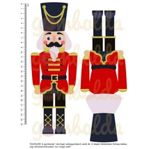 Mintás barkácsfilc - diótörő - piros - 1 pár