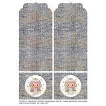 Mintás barkácsfilc - evőeszköz tartó alap - cuki angyalka szürke