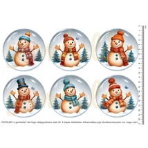 Mintás barkácsfilc - festett hóemberek - nagy kör