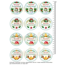 Mintás barkácsfilc - festett karácsonyi kör címkék