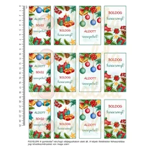 Mintás barkácsfilc - festett karácsonyi szögletes címkék