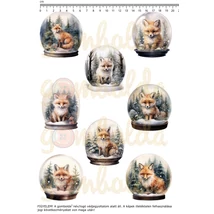 Mintás barkácsfilc - festett rókák hógömbökben