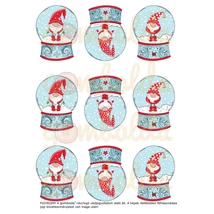 Mintás barkácsfilc - karácsonyi manók hógömbökben