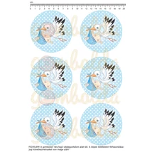 Mintás barkácsfilc - gólya kék körben Mintás barkácsfilc - gólya kék körben