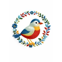 Mintás barkácsfilc - hímzett madárka hímzőkeretbe Mintás barkácsfilc - hímzett madárka hímzőkeretbe