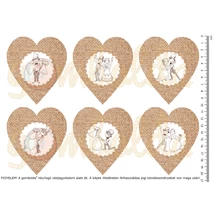 Mintás barkácsfilc - ifjú pár - juta szívekben Mintás barkácsfilc - ifjú pár - juta szívekben