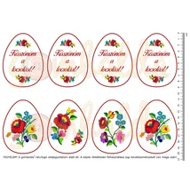 Mintás barkácsfilc - locsoló tojások kalocsai mintával - nagy