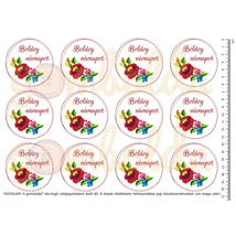 Mintás barkácsfilc - kalocsai névnapi körök - 12db Mintás barkácsfilc - kalocsai névnapi körök - 12db