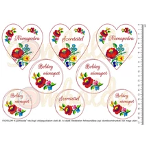 Mintás barkácsfilc - kalocsai névnapi ív