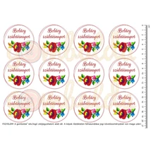 Mintás barkácsfilc - kalocsai születésnapi körök - 12db Mintás barkácsfilc - kalocsai születésnapi körök - 12db