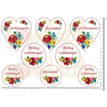 Mintás barkácsfilc - kalocsai születésnapi ív Mintás barkácsfilc - kalocsai születésnapi ív