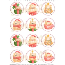 Mintás barkácsfilc - karácsonyi cicusok - kör