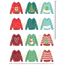 Mintás barkácsfilc - vegyes karácsonyi pulcsik Mintás barkácsfilc - vegyes karácsonyi pulcsik