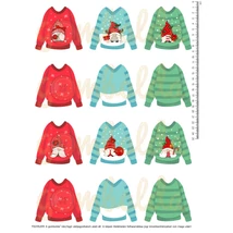 Mintás barkácsfilc - cuki manók - karácsonyi pulcsik