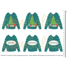 Mintás barkácsfilc - nevesíthető - karácsonyfás karácsonyi pulcsik NÉVVEL Mintás barkácsfilc - nevesíthető - karácsonyfás karácsonyi pulcsik NÉVVEL