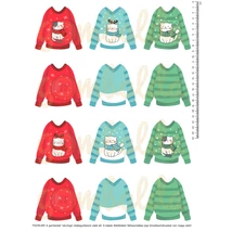 Mintás barkácsfilc - vagány karácsonyi cicusok - karácsonyi pulcsik Mintás barkácsfilc - vagány karácsonyi cicusok - karácsonyi pulcsik