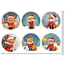 Mintás barkácsfilc - karácsonyi rókák - nagy kör