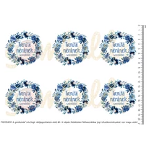 Mintás barkácsfilc - kék virágos koszorú - tanító néninek