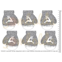 Mintás barkácsfilc - szürke kötött kesztyű rénszarvassal Mintás barkácsfilc - szürke kötött kesztyű rénszarvassal