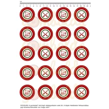 Mintás barkácsfilc - 2mm vastag kokárda alapok - kardos