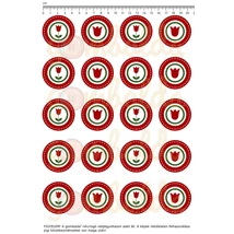 Mintás barkácsfilc - 2mm vastag kokárda alapok - tulipános