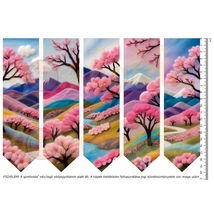 Mintás barkácsfilc - 2mm vastag könyvjelző alap - nemezelt hatású - cseresznyevirág Mintás barkácsfilc - 2mm vastag könyvjelző alap - nemezelt hatású - cseresznyevirág