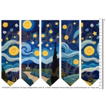 Mintás barkácsfilc - 2mm vastag könyvjelző alap - nemezelt hatású - csillagos éj Mintás barkácsfilc - 2mm vastag könyvjelző alap - nemezelt hatású - csillagos éj