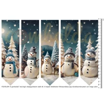 Mintás barkácsfilc - 2mm vastag könyvjelző alap - nemezelt hatású - hóemberek Mintás barkácsfilc - 2mm vastag könyvjelző alap - nemezelt hatású - hóemberek