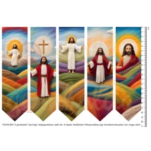 Mintás barkácsfilc - 2mm vastag könyvjelző alap - nemezelt hatású - Jézus mindig veled van Mintás barkácsfilc - 2mm vastag könyvjelző alap - nemezelt hatású - Jézus mindig veled van