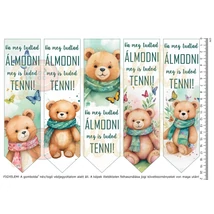 Mintás barkácsfilc - 2mm vastag könyvjelző alap - motivációs könyvjelző - macik Mintás barkácsfilc - 2mm vastag könyvjelző alap - motivációs könyvjelző - macik