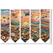 Mintás barkácsfilc - 2mm vastag könyvjelző alap - nemezelt hatású - pillangós Mintás barkácsfilc - 2mm vastag könyvjelző alap - nemezelt hatású - pillangós