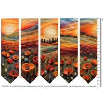 Mintás barkácsfilc - 2mm vastag könyvjelző alap - nemezelt hatású - pipacsos Mintás barkácsfilc - 2mm vastag könyvjelző alap - nemezelt hatású - pipacsos