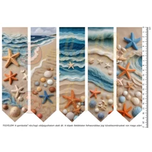 Mintás barkácsfilc - 2mm vastag könyvjelző alap - nemezelt hatású - tengerpart Mintás barkácsfilc - 2mm vastag könyvjelző alap - nemezelt hatású - tengerpart