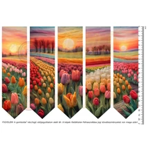 Mintás barkácsfilc - 2mm vastag könyvjelző alap - nemezelt hatású - tulipánok Mintás barkácsfilc - 2mm vastag könyvjelző alap - nemezelt hatású - tulipánok