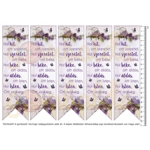 Mintás barkácsfilc - könyvjelző - Házi Áldás - levendulás